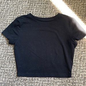 Wild fable Black Short Sleeve Crop Top